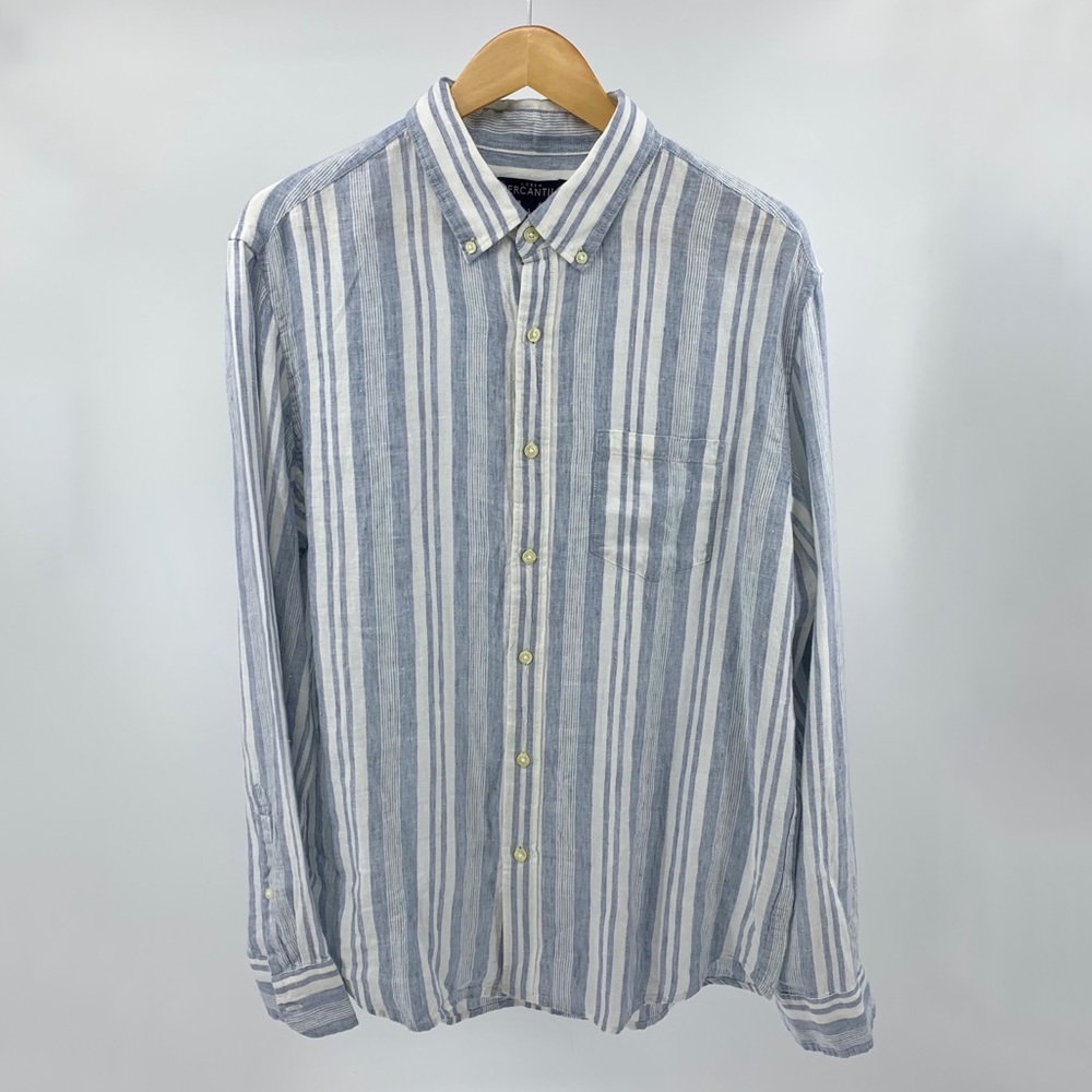 Mercantile by J. Crew Stripes Linen Button Down